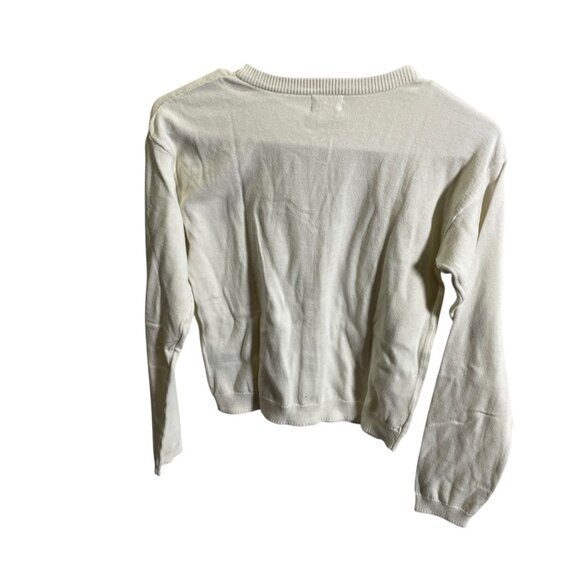 Cat & Jack Girls Cardigan Sweater L 10/12 Cream Button-Up Cotton - Picture 4 of 4